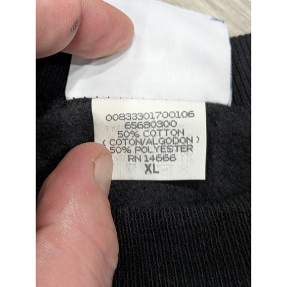 Vintage Lee Sweatshirt Mens XL Black B-17G Fuddy Duddy Bomber Crewneck USA 90s - Picture 4 of 6